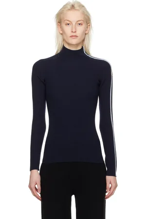 Moncler Col roulé bleu marine à rayures