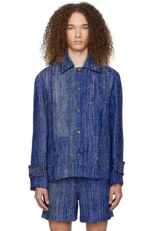HARAGO Blouson bleu à col classique