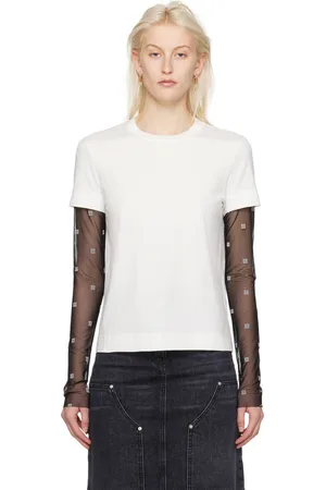 Givenchy T-shirt à manches longues étagé blanc et noir