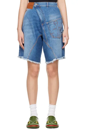 J.W.Anderson Short de travail asymétrique bleu en denim