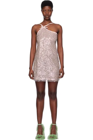 Msgm Robe courte grise à paillettes