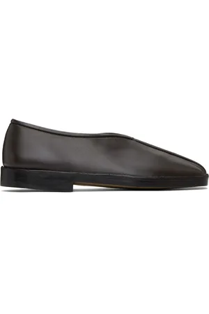 LEMAIRE Chaussures à enfiler brunes à passepoils