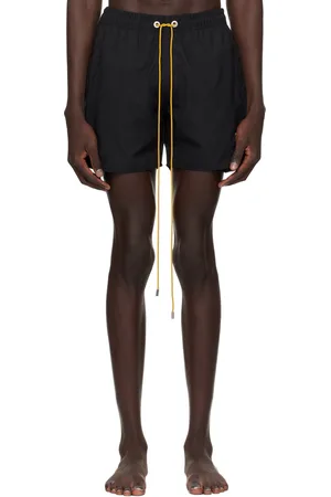 Rhude Maillot de bain noir à logo brodé