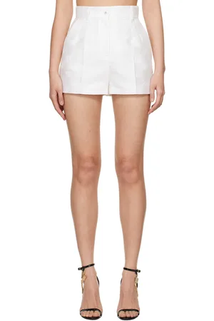 Dolce & Gabbana Short blanc à logos en tissu jacquard
