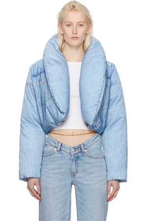 Alexander Wang Blouson écourté bleu rembourré en duvet