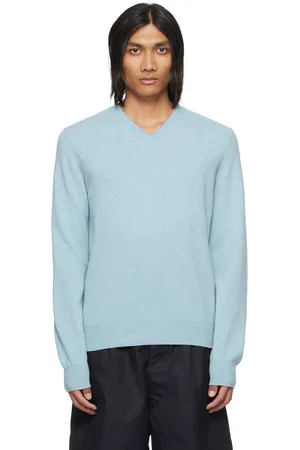 Comme des Garçons Pull bleu à col en V