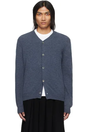 Comme des Garçons Cardigan bleu marine à écusson à logo