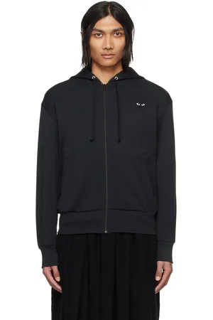 Comme des Garçons Pull à capuche noir à écusson à logo