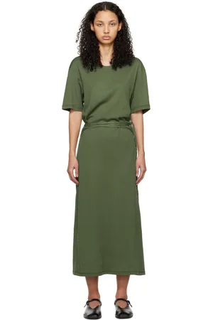 LEMAIRE Robe midi verte à ceinture