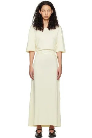 LEMAIRE Robe midi jaune à ceinture