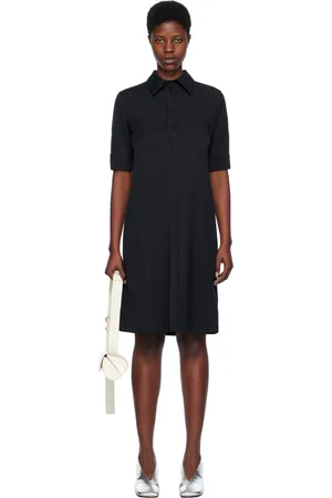 Jil Sander Robe midi droite bleu marine