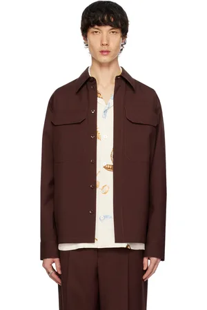 Jil Sander Chemise brune à col classique