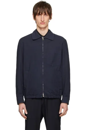 BARENA Blouson bleu marine à glissière
