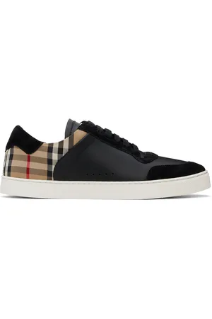 Burberry Baskets noires à carreaux vintage