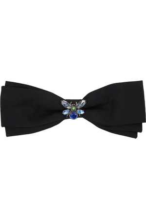 Erdem Barrette noire à appliqué à ornements en verre taillé
