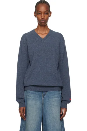 Comme des Garçons Pull bleu marine à écusson à logo