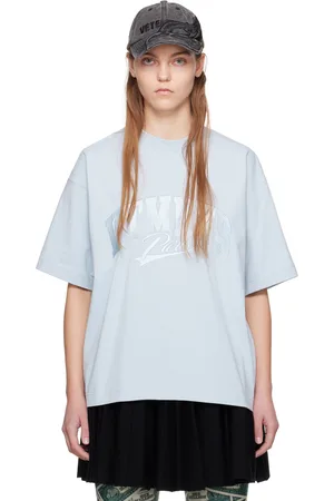 VTMNTS T-shirt bleu à image à logo brodée