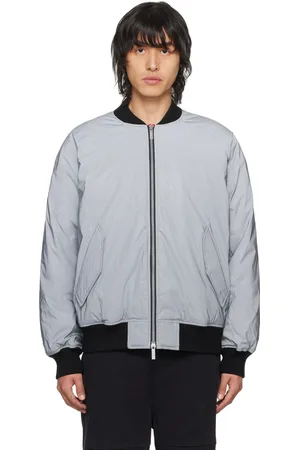 Izzue Blouson aviateur réfléchissant gris rembourré en duvet