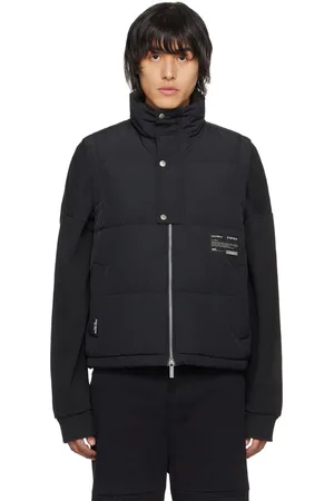 Izzue Veste noire rembourrée en duvet à écusson à logo