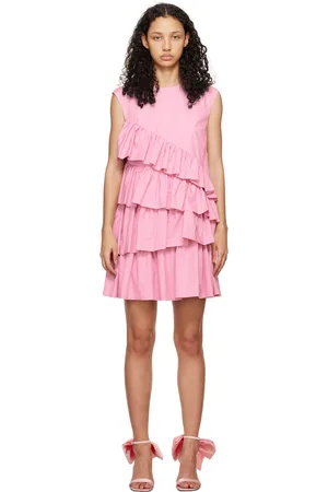 Msgm Robe courte étagée rose