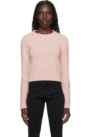 Palm Angels Pull rose à logo incurvé
