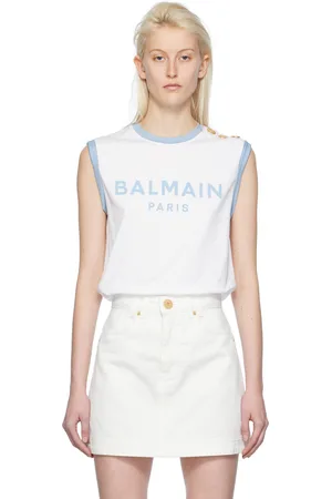Balmain Débardeur blanc à trois boutons décoratifs
