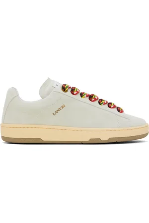 Lanvin Baskets Curb Lite blanches en suède