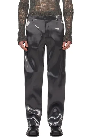 HELIOT EMIL Pantalon gris en lamé à effet métallisé