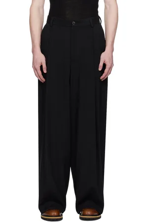 DRIES VAN NOTEN Pantalon noir à plis