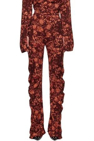 Jade Cropper Pantalon bourgogne et orange à coutures torsadées
