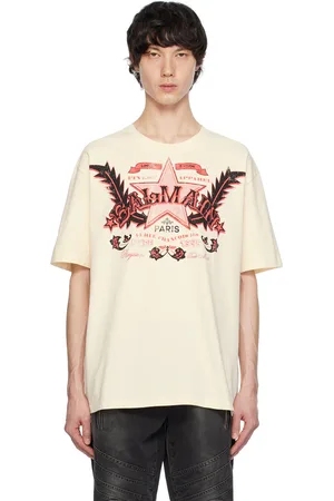 Balmain T-shirt beige à image à logo de style western
