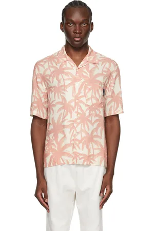 Palm Angels Chemise blanc cassé à motif de palmier