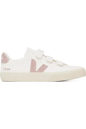 Veja Baskets Recife blanc et rose en cuir ChromeFree®