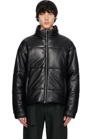 Nanushka Blouson Marron noir en cuir végétalien