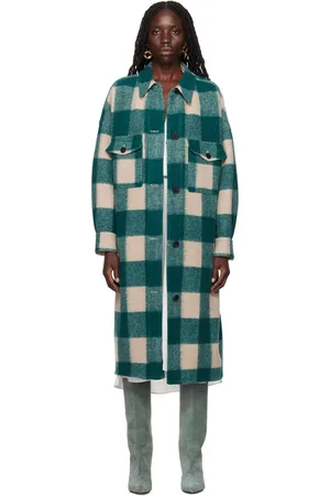 Isabel Marant Manteau Fontizi vert et beige