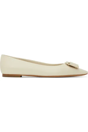 Salvatore Ferragamo Ballerines Zea blanc cassé