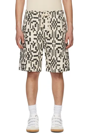 Isabel Marant Short Pelian blanc cassé et noir en denim
