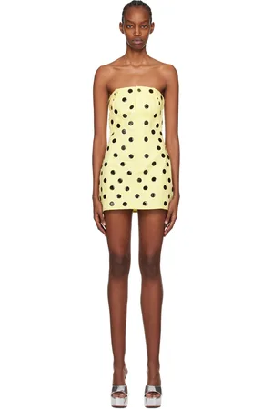 AREA Robe courte jaune à pois