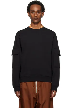 DRIES VAN NOTEN Pull molletonné noir à poches cargo
