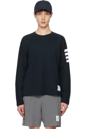 Thom Browne T-shirt à manches longues bleu marine à quatre rayures