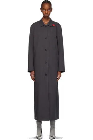 pushBUTTON Manteau gris à épingle à fleur