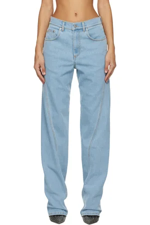 MUGLER Jean bleu à coutures torsadées