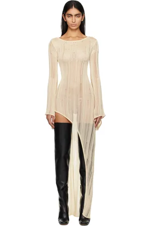 AYA MUSE Robe midi Myda blanc cassé