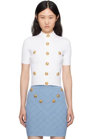 Balmain Cardigan blanc à boutons