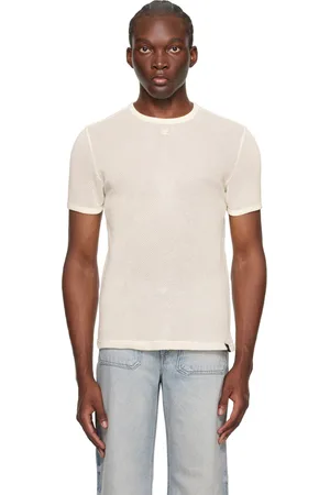 Courrèges T-shirt semi-transparent blanc cassé
