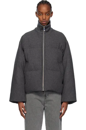 Totême Blouson gris rembourré en duvet à col cheminée