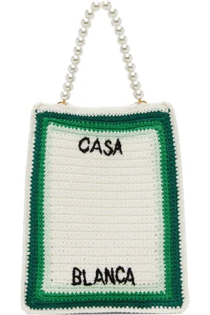 Casablanca Mini cabas blanc en crochet