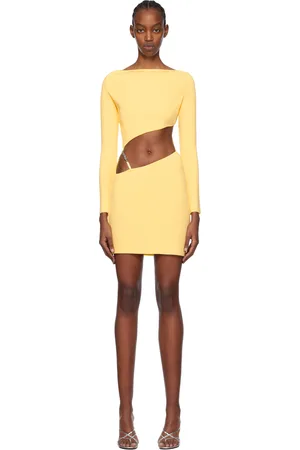 GCDS Robe courte asymétrique jaune