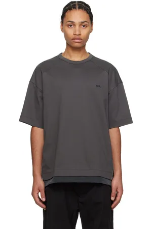 JUUN.J T-shirt gris à coutures latérales à glissière