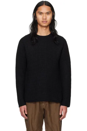 JOHN ELLIOTT Pull noir en tricot gaufré